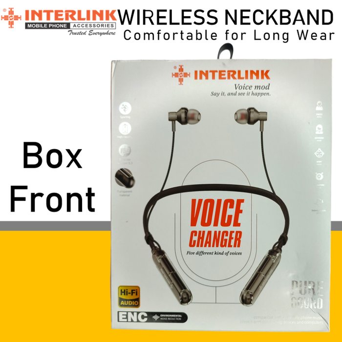 INTERLINK Voice Changer Neckband With 5 Voices Changer Mode_Wireless Headset INTERLINK Voice Changer Neckband With 5 Voices Changer Mode_Wireless Headset