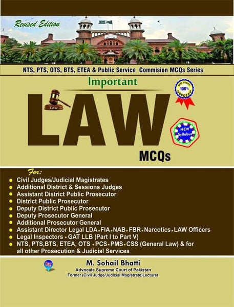Laws (Important MCQs) For PPSC FPSC By M. Sohail Bhatti