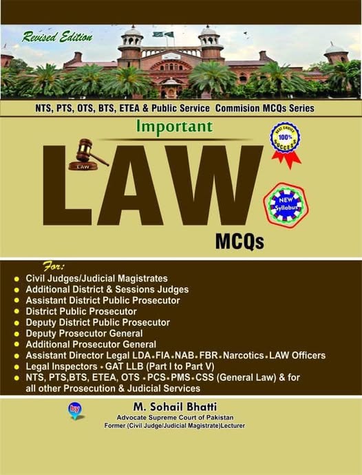 Laws (Important MCQs) For PPSC FPSC By M. Sohail Bhatti  Laws (Important MCQs) For PPSC FPSC By M. Sohail Bhatti