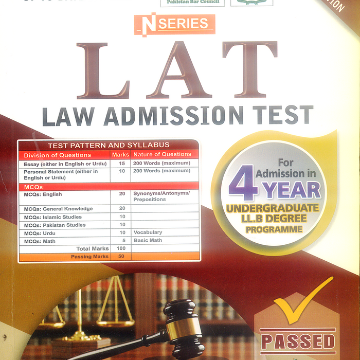 LAT ( N Series) Law Admission Test For  LLB - 4 Years by M A Chaudhary LAT ( N Series) Law Admission Test For  LLB - 4 Years by M A Chaudhary