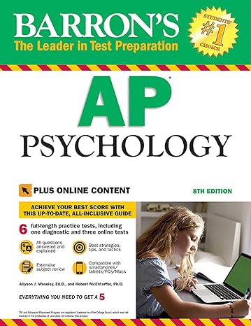 Barrons AP Psychology 8th Edition By Allyson Weseley  Barrons AP Psychology 8th Edition By Allyson Weseley