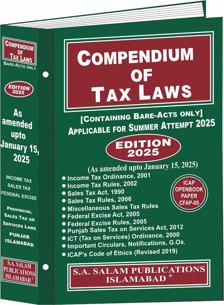 Compendium Of Tax Laws ( Open Book ICAP ) Latest Edition by S A Salam
