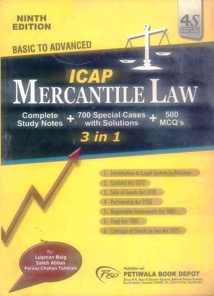 ICAP Mercantitle Law 9th Edition (4s Student Series) by Petiwala Book