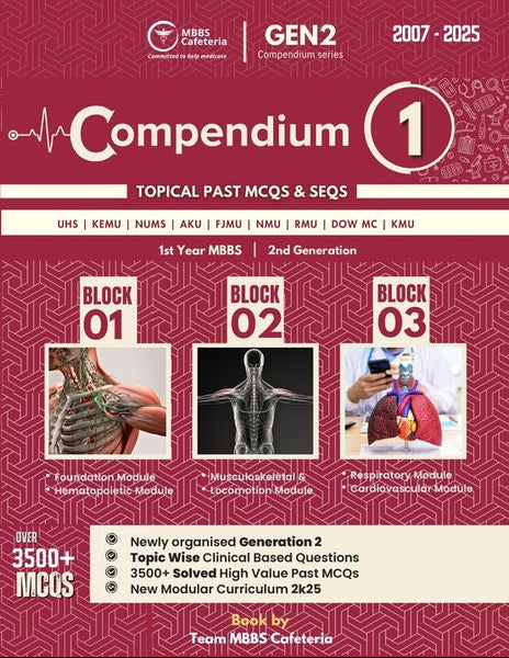 Compendium 1 Topical Past MCQs & SEQs 1st Year MBBS