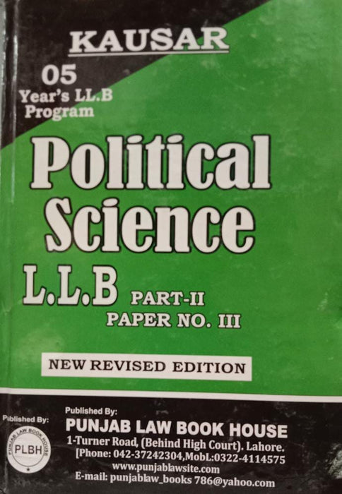 Political Science Part-II Paper III (LLB 5 Years) By Syed M. Ali -Kausar  Political Science Part-II Paper III (LLB 5 Years) By Syed M. Ali -Kausar