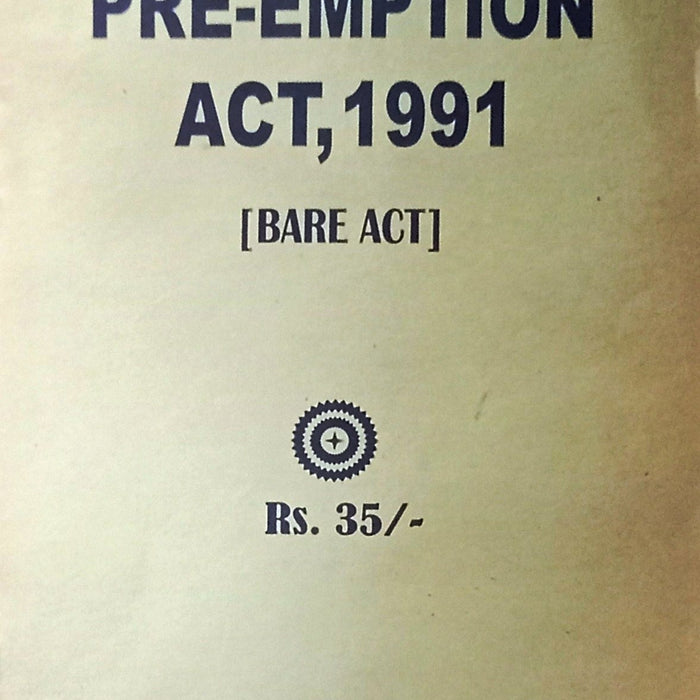 Punjab PRE-Emption Act 1991 Bare Act-MBH Punjab PRE-Emption Act 1991 Bare Act-MBH
