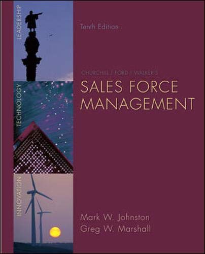Churchill/Ford/Walker's Sales Force Management by Greg W. Marshall Mark W Johnston