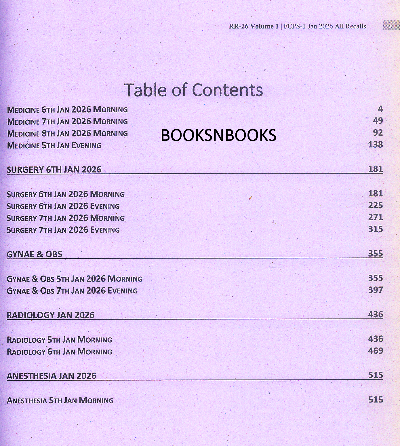 Doctor Rashad Raza RR-26 All FCPS I January 2026 Recalls by Dr Rashad Raza – BooksNbooks