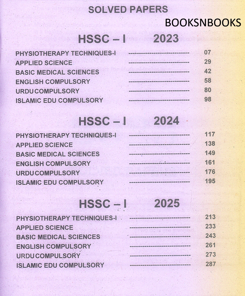 Fsc Exercise Science FSc Physiotherapy Science Solved Papers For FSc 1st Year - Federal Boa ...