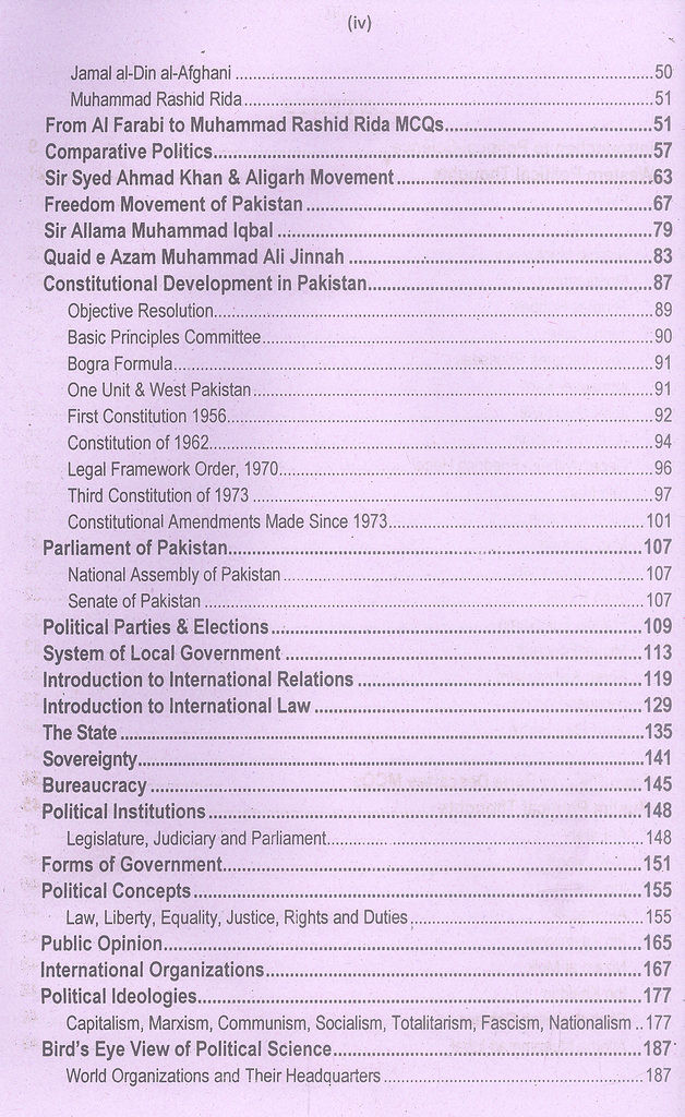 Political Science MCQs ( CSS Essentials ) by Rai Muhammad Iqbal Kharal ...