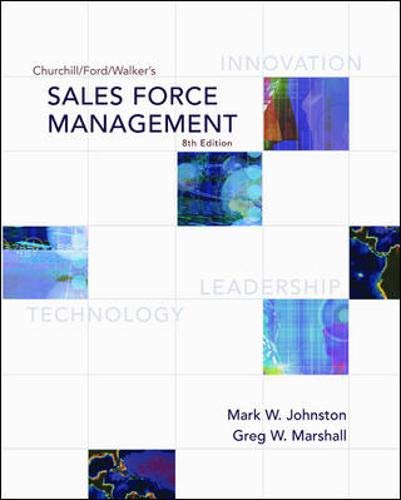 Churchill/Ford/Walker's Sales Force Management by Mark Johnston, Greg Marshall