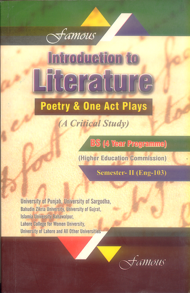 Introduction to Literature For BS (Critical Study) -Famous