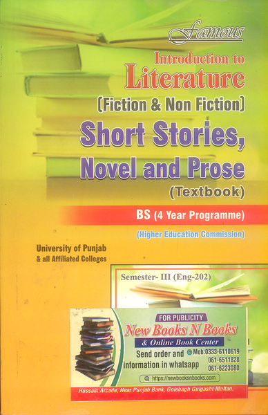 Introduction to Short Stories Novel & Prose (Fiction & Non Fiction) Textbook For BS -Famous