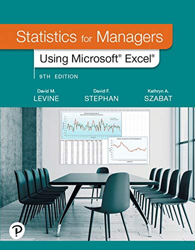 Statistics For Managers Using Microsoft Excel 9th Edition