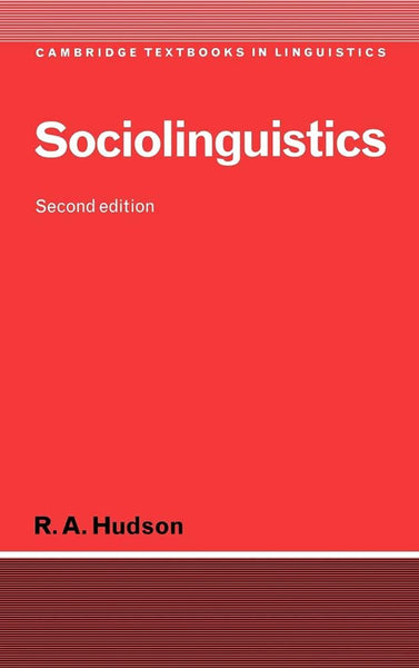 Sociolinguistics 2nd Edition by R. A. Hudson 