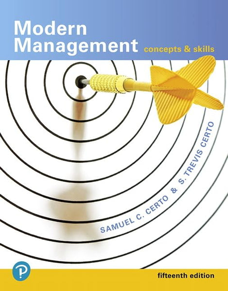 Modern Management Concept And Skills 15th Edition By Samuel C Certo S