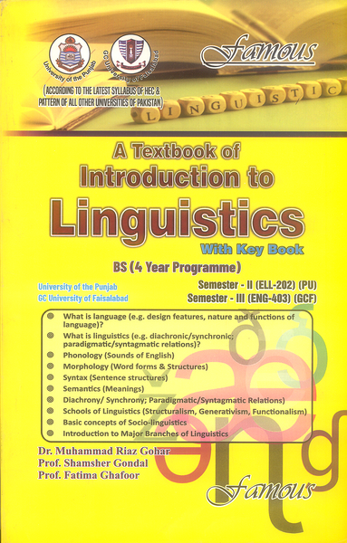 A Textbook of Introduction to Linguistics With Keybook For BS