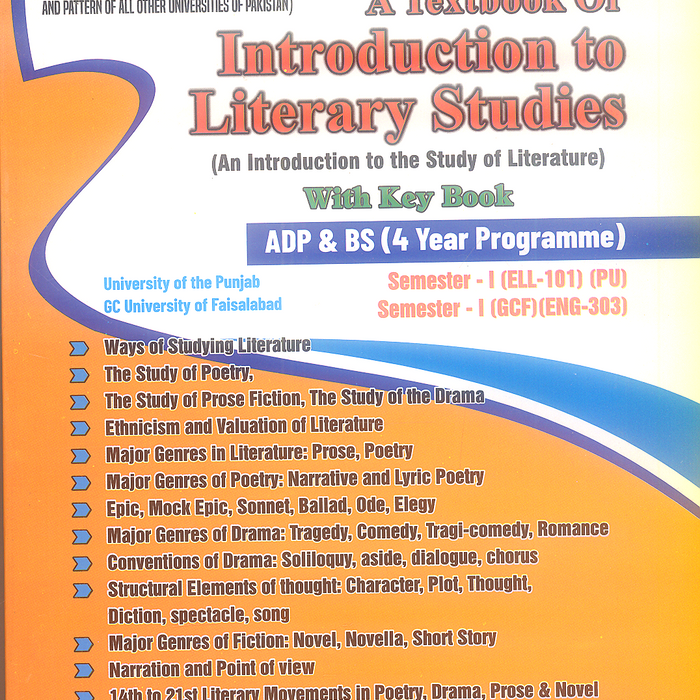 A Textbook Of Introduction to Literary Studies with Keybook For ADP BS