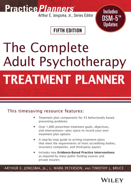 The Complete Adult Psychotherapy Treatment Planner 5th Edition by David J. Berghuis 