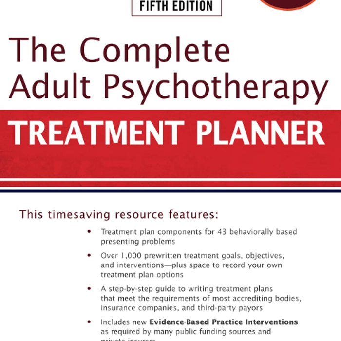 The Complete Adult Psychotherapy Treatment Planner 5th Edition by David J. Berghuis 