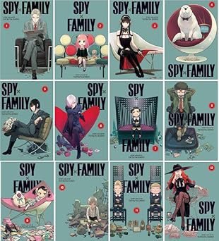 Illustrated posters of a 'Spy Family' series with various characters in different poses.