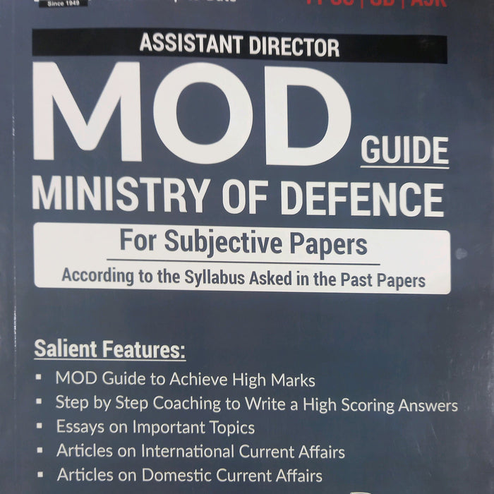 Ministry Of Defence (MOD) Subjective Guide For Assistant Director & Sub-Inspector-Dogar Brothers