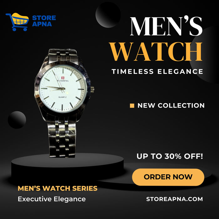 Baisheng Chain Watch – Bold Elegance with Stainless Steel Finish