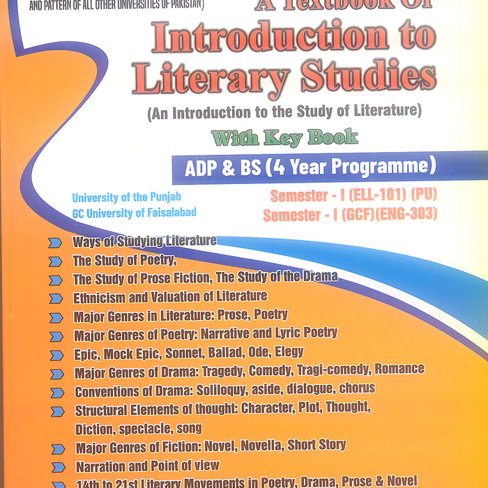 A Textbook Of Introduction to Literary Studies with Key book For ADP BS