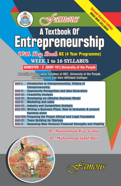 A Textbook of Entrepreneurship For BS with Key Book