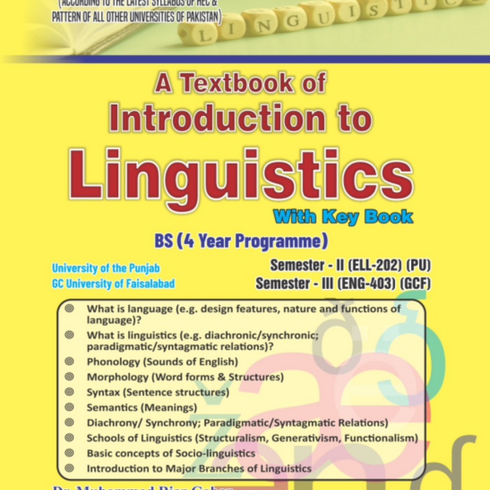 A Textbook of Introduction to Linguistics With Key book For BS
