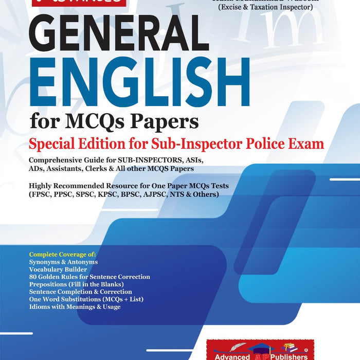 Advanced General English MCQs Papers For Sub Inspector
