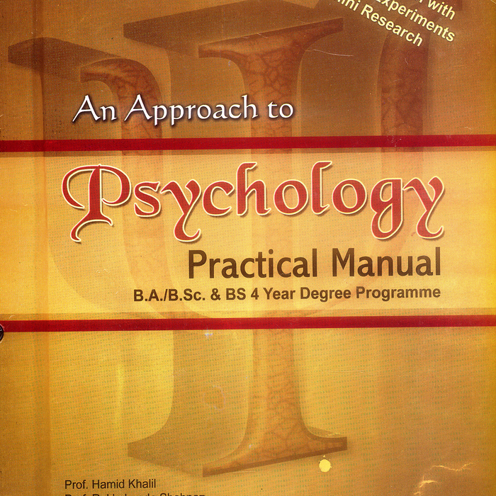 An Approach To Psychology Practical Manual