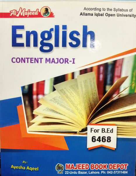 English Content Major - I For B.Ed