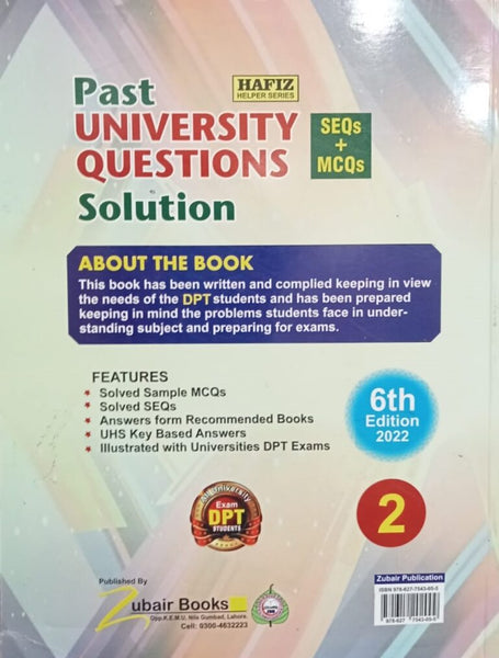 Assistance DPT MCQs SEQs LEQs For DPT Exams 5th Edition By Dr Abdullah Akhtar