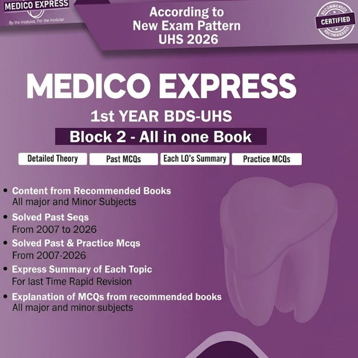 KEY TO BDS Medico Express Block 2 For 1st Year BDS