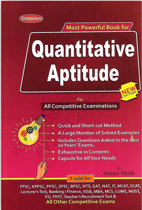 Quantitative Aptitude For CSS PMS Lecturer By Attique Khalil - Emporium