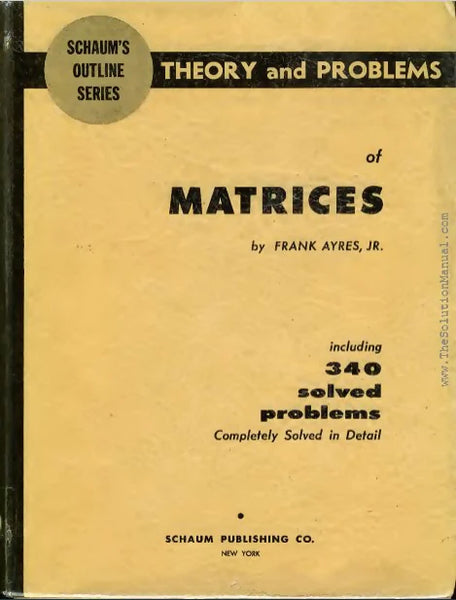 Schaums Outline Theory And Problems Of Matrices