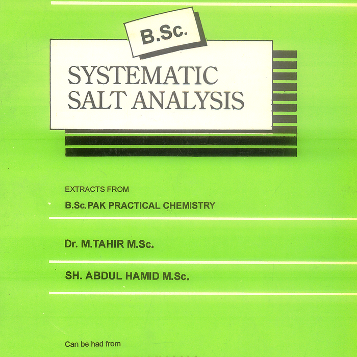 Systematic Salt Analysis
