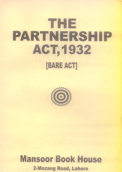 The Partnership Act 1932 Bare Act