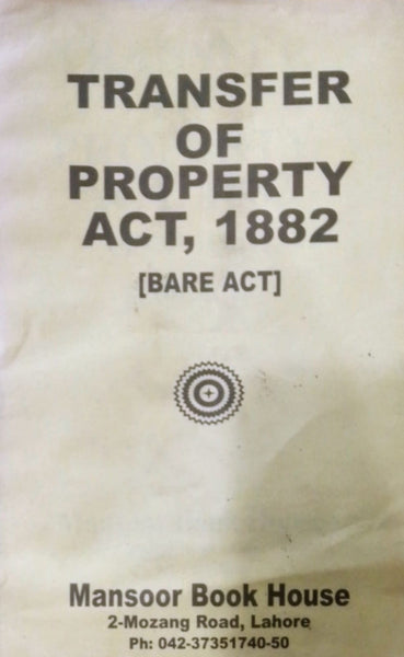 Transfer of Property Act, 1882 (Bare Act)