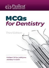 MCQs for Dentistry by Kathleen F.M. Fan (Author), Judith Jones (Author) - Pastest