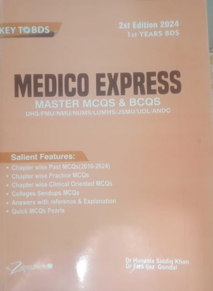 Key To BDS Medico Express 1st Year BDS Master MCQS & BCQS Past Papers