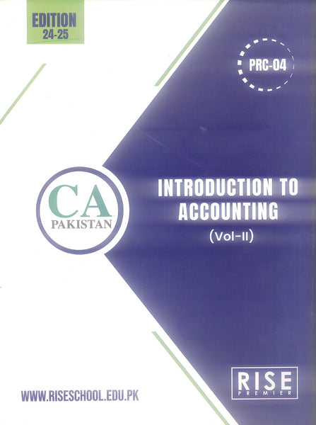 ICAP Rise PRC-04 Introduction To Accounting (Vol-II)