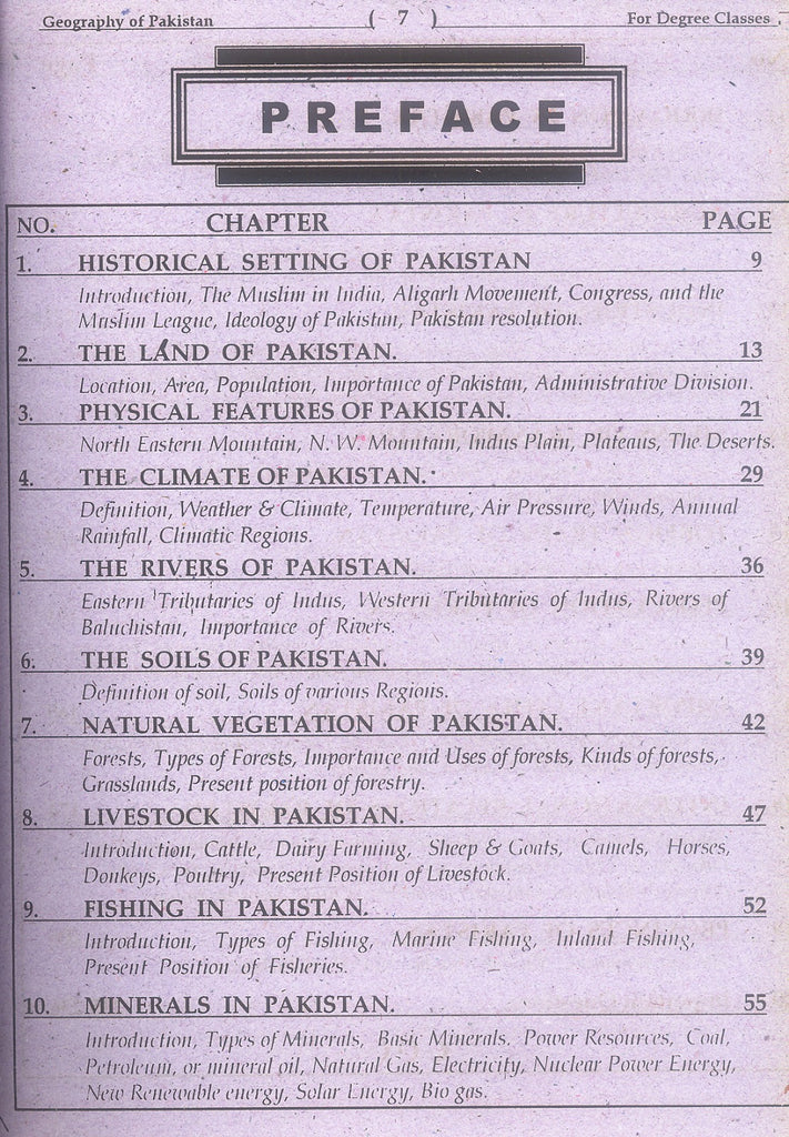 Pakistan. Muhammad Class Geography of Pakistan for Degree Classes By Mian Muhammad Anwar ...