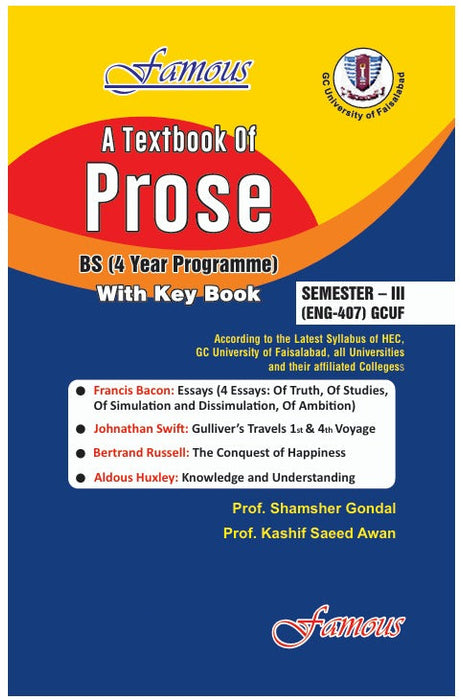A Textbook of Prose (With Key Book) -Famous