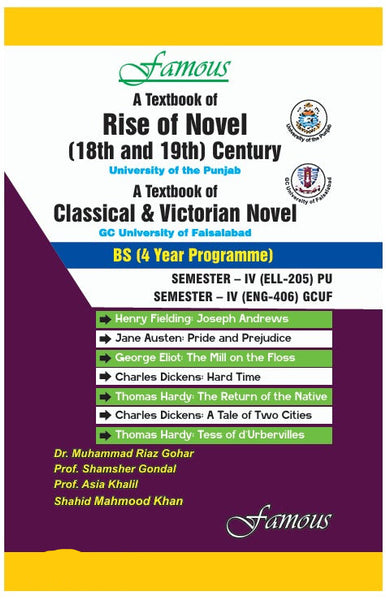 A Textbook of Rise of Novel (18th and 19th Century) -Famous
