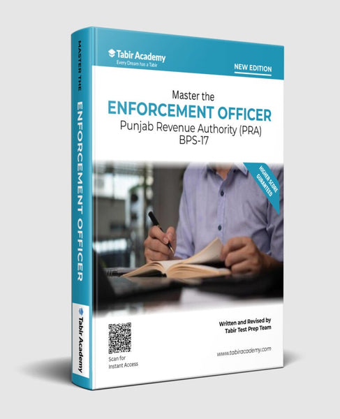'Master the Enforcement Officer' by Tabir Academy on a white background