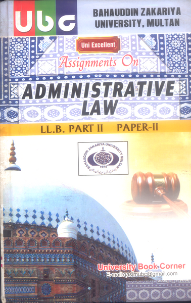 Assignments on Administrative Law LLB Part & Paper II 