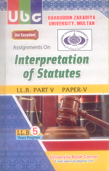 Assignments on Interpretation of Statutes