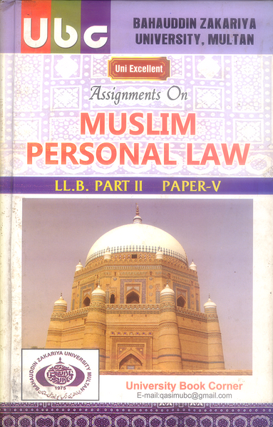 Assignments on Muslim Personal Law -UBC